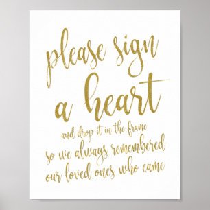 Heart Drop Livre d'or Parties scintillant 8x10