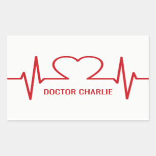 Heart EKG nom personnalisé et autocollants d'occup