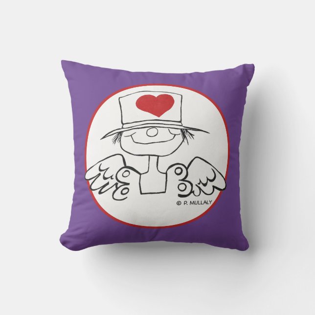 "Heart Fairy" Coussin jetable personnalisé violet (Recto)