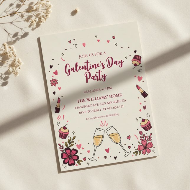 Heart Floral Galentine’s Party Invitation (Créateur téléchargé)
