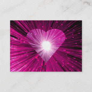 Heart Glow rose carte de visite blanc chubby