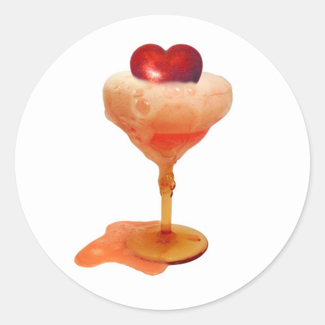 Heart in Bubbly Drink Stickers (Devant)