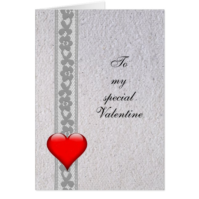 Heart & Lace, My Special Valentine, personalize (Devant)