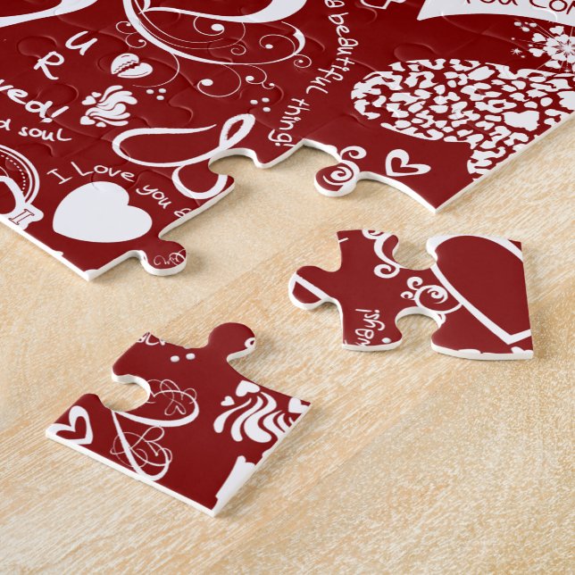 Heart Love Doodles Red Puzzle (Côté)