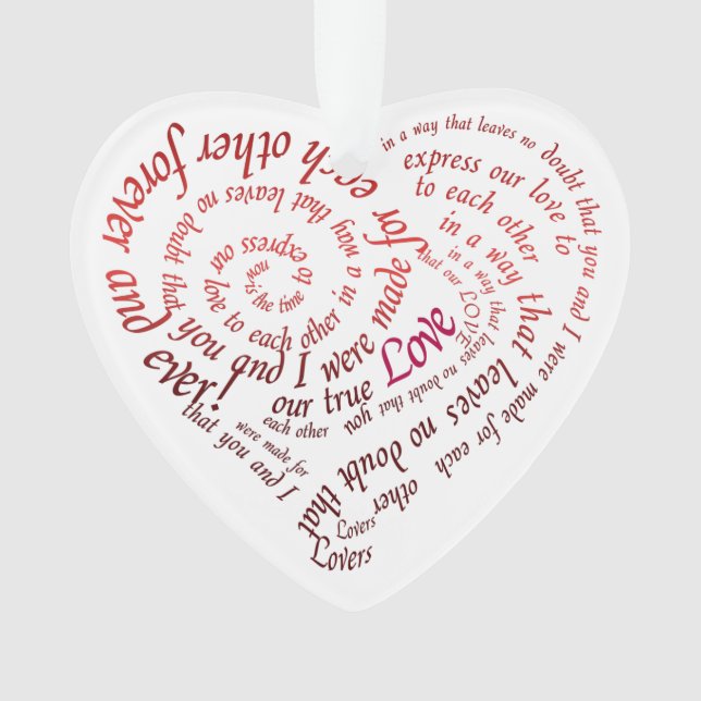 Heart Shaped Calligraphy Lovers Quote (devant)