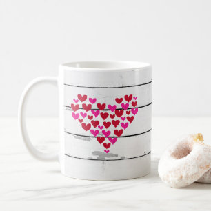 Heart Shiplap Rustique Nautique Café Mug