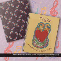 Heart the Beat Doodles Music Lovers Nom Orange