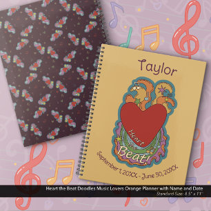 Heart the Beat Doodles Music Lovers Nom Orange