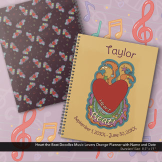 Heart the Beat Doodles Music Lovers Nom Orange