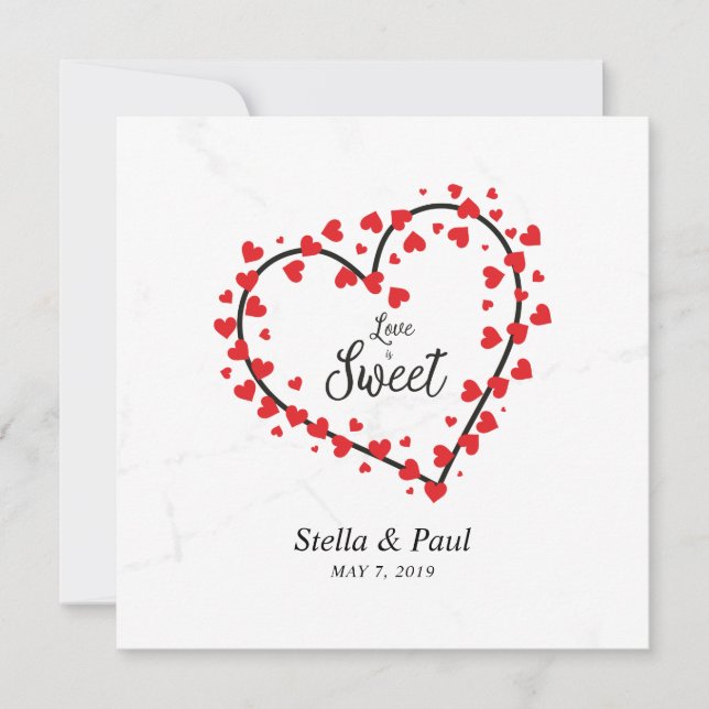 Heart with Hearts Love is Sweet Quote Design (Devant)
