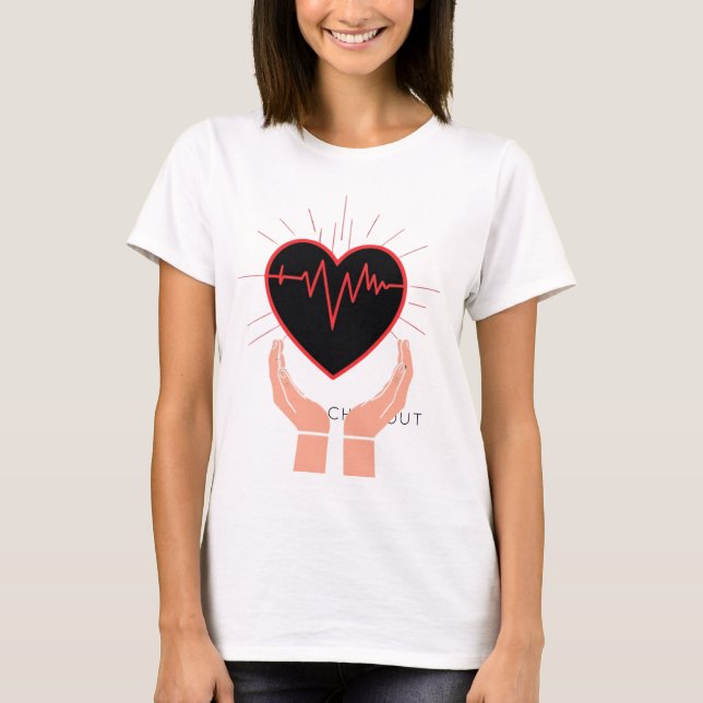 Heartbeat in Hands Nurse T-Shirt (Devant)