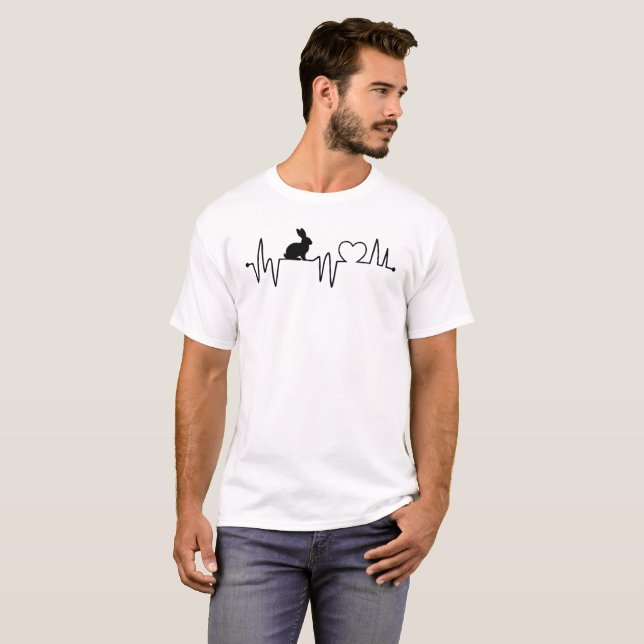 Heartbeat Line et Love with Rabbit T-shirt (Devant entier)
