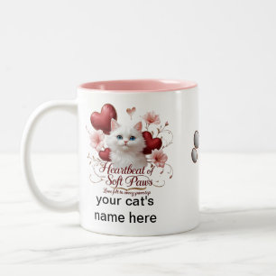 Heartbeat of Soft Paws - Mug de chat à deux tons p