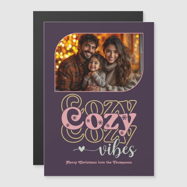 Hearthstone Plum Holiday Keepsake Christmas Photo (Devant / Derrière)