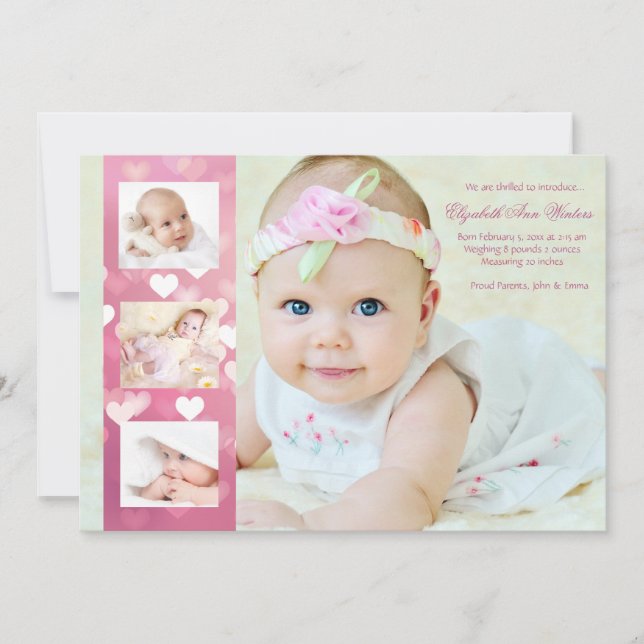 Hearts-A-Plenty - Faire-part de naissance photo (Devant)