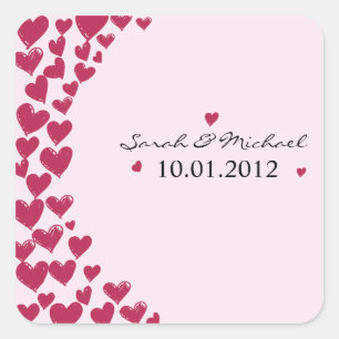 Hearts - Autocollant de mariage-3