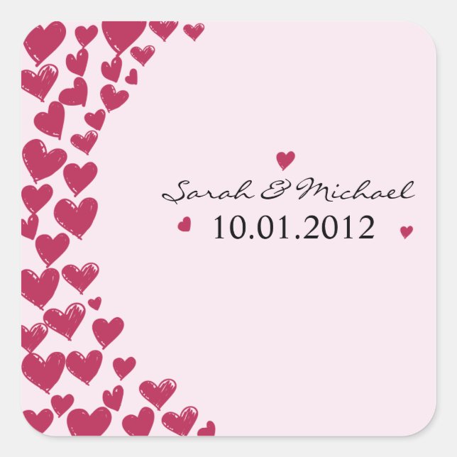 Hearts - Autocollant de mariage-3 (Devant)