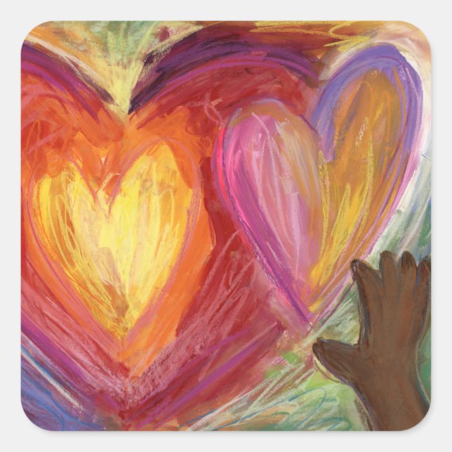 Hearts & Hands Love Diversity Art Decal Stickers (Devant)