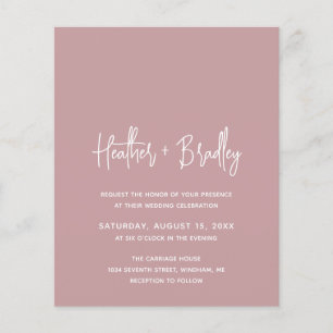 Heather Elegant Dusty Rose Budget Mariage Invitati