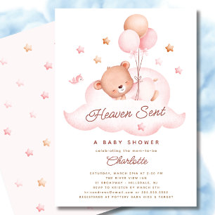 Heaven envoyé Baby shower Ours Invitation