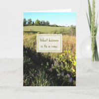 Heaven to a Cow New Country Accueil Carte de voeux