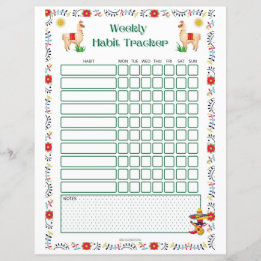 Hebdomadaire Habit Tracker Imprimable - Lama Editi