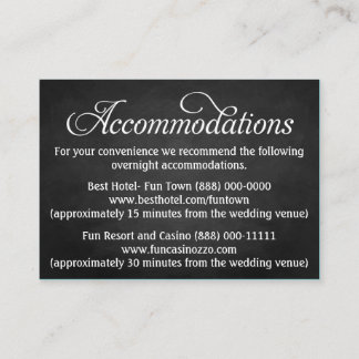 Hébergement Mariage en tableau - Cartes de récepti