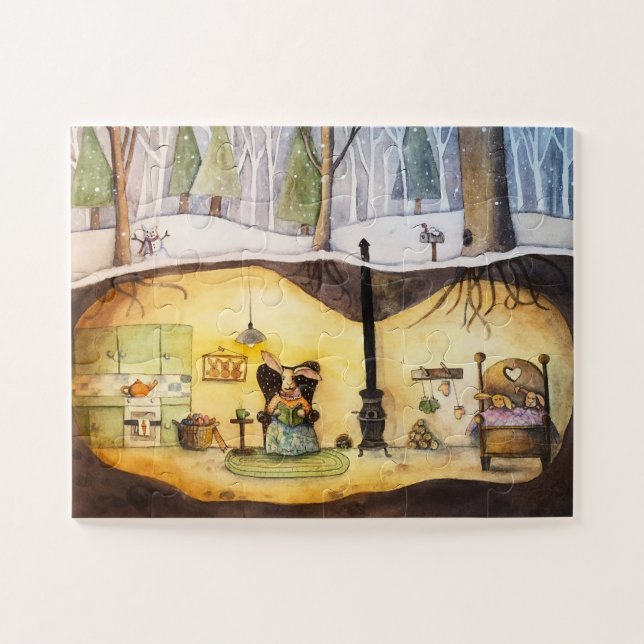 Hébernation de lapin 11x14 Puzzle (30 grandes pièc (Horizontal)