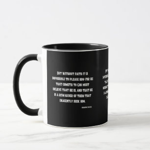 Hébreux 11:6 KJV Bible Verse Mug à deux tons