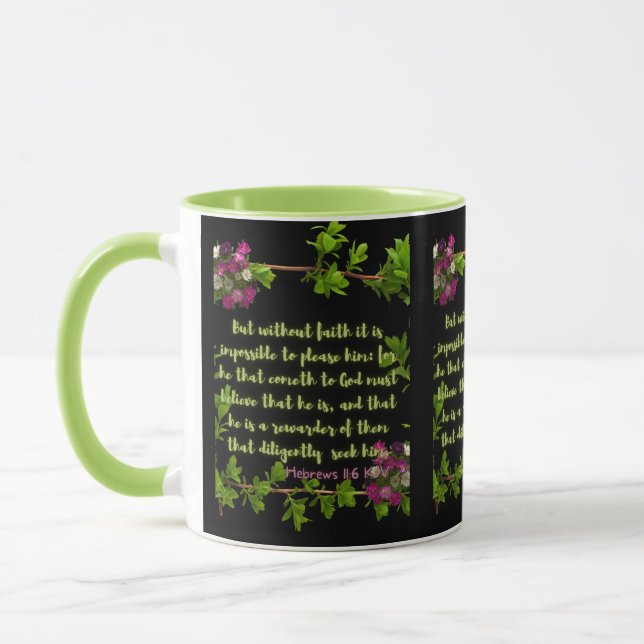 Hébreux 11:6 KJV Bible Verse Pic Mug à deux tons (Gauche)
