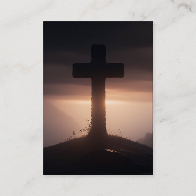 Hébreux 12:2 Cartes KJV - Croix Shameful foncée (Dos)