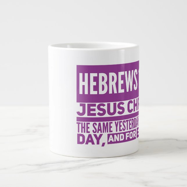 Hébreux 13:8 Jumbo Mug (Devant)