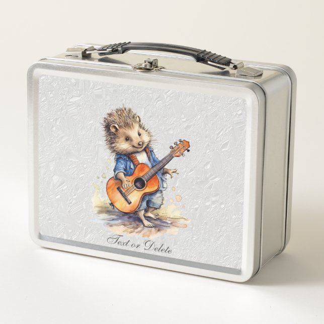 Hedgehog Guitar Metal Lunch Box (Devant)