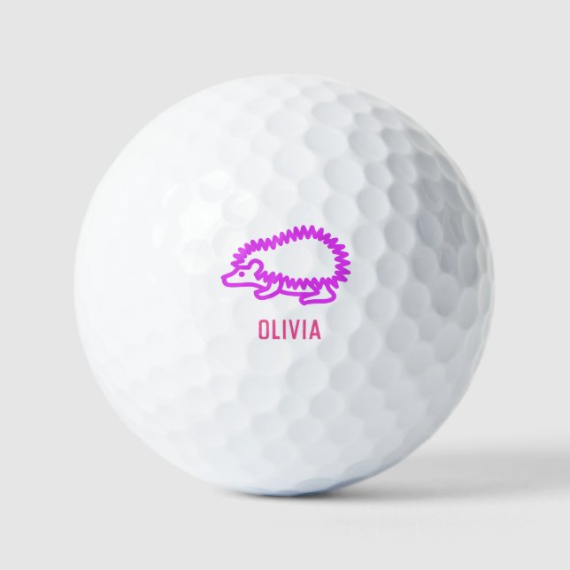 Hedgehog mignon adorable balle de golf jolie viole (Recto)