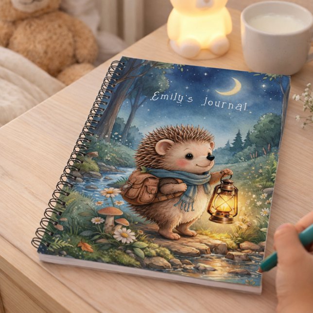 Hedgehog With Lantern Personalized Kids Journal (Créateur téléchargé)