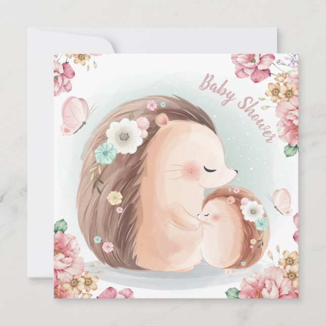 Hedgehogs Baby Shower Invitation (Devant)