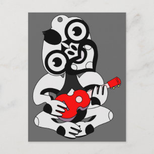Hei Tiki Ukulele Noirs de carte postale