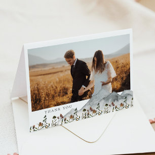 HEIDI Boho Mountain Floral Carte de remerciements