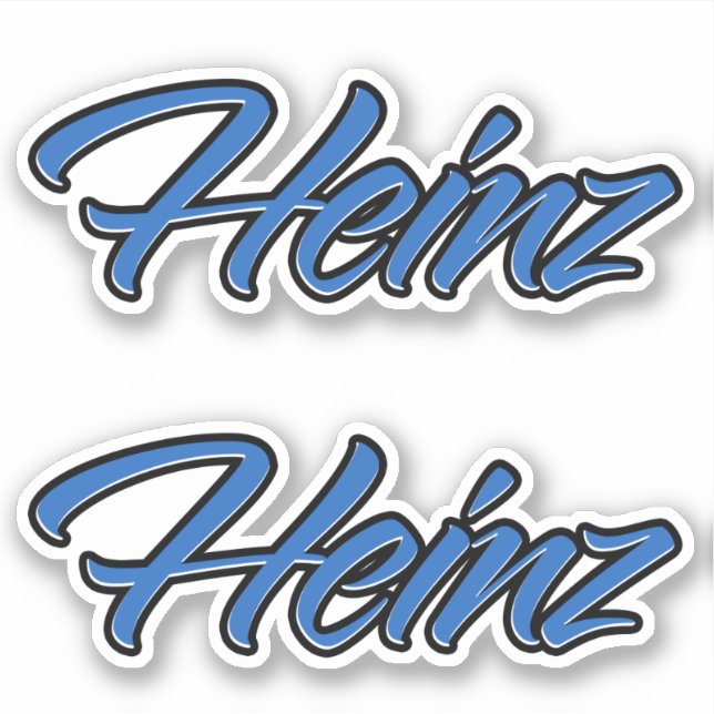Heinz Nom bleu Autocollant Sticker Stickerset (Devant)