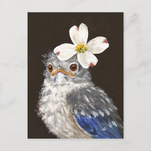 Helen baby bluebird avec carte postale en bois de