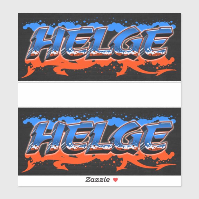 Helge Vorname Name Graffiti Aufkleber Sticker (Feuille)