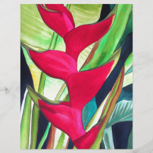 Heliconia Lobster Claw fleur d'aquarelle tropicale