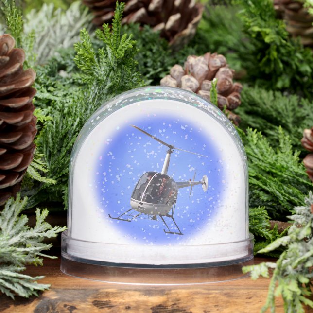 Helicopter Snow Globe Personalized Chopper Gifts (Hiver)