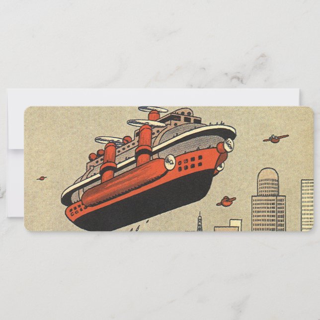 Hélicoptère de croisière en science-fiction vintag (Devant)