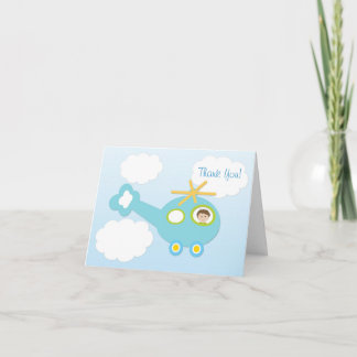 Hélicoptère, Nuages, Merci de Baby shower garçon