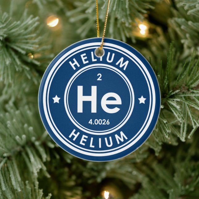 Helium Element Blue Ceramic Ornement (Arbre)