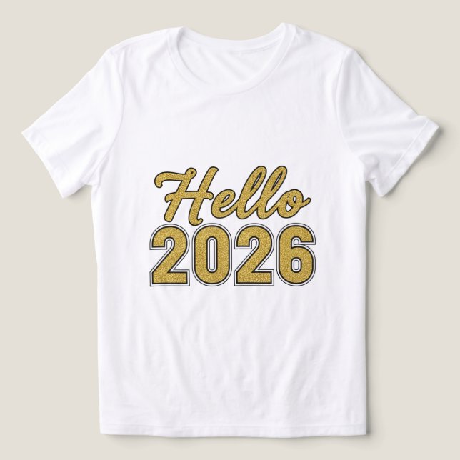  Hello 2026 Couple Matching T-Shirts (Design Recto)