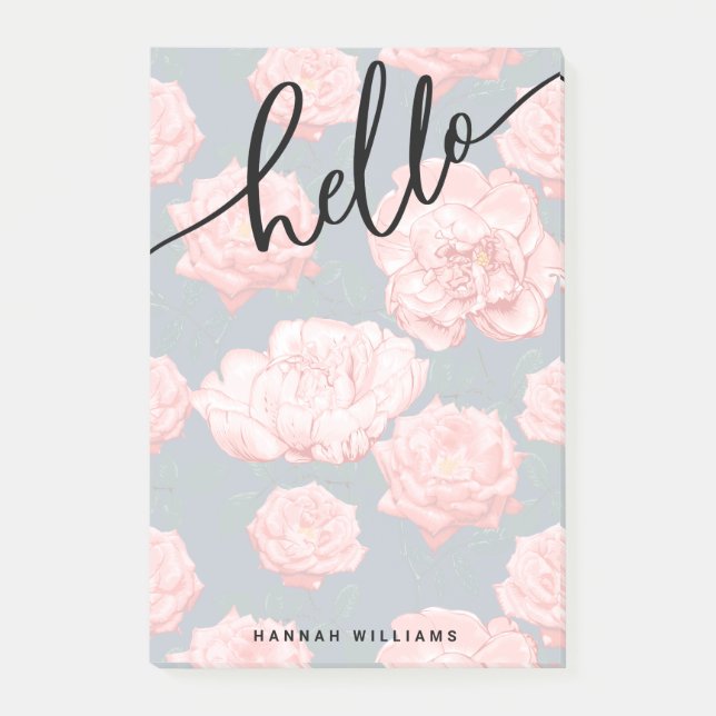HELLO Ajouter votre nom Post-it Notes (Devant)