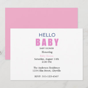 Hello Baby Emma Shower Invitation