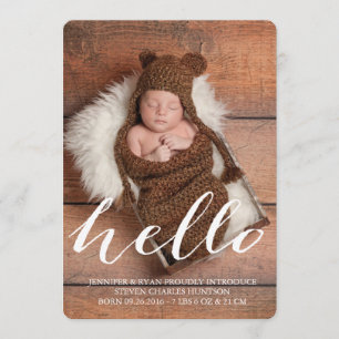 HELLO BABY MODERNE FAIRE-PART DE NAISSANCE PHOTOCA